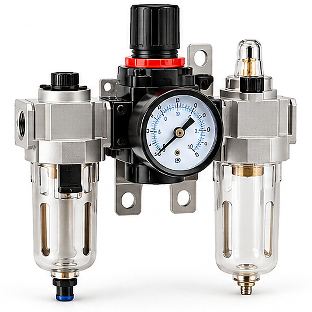 FRL / Air Preparation Unit BFC4000-04 Filter + Regulator (Two-Point Combination) Port Size: 1/2 In; Compressed Air Max. Operating Pressure 1.0 Mpa; Ambient Temperature -5 To 60°C; Set Pressure Range 0.15–0.85 Mpa; Nominal Filtration 5 Μm Where Specified AFC/BFC Two-Point Combination