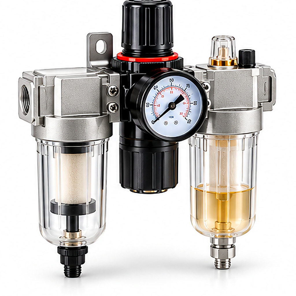 FRL / Air Preparation Unit FRC-02 Air Filter-Regulator / Air Preparation Port Size: 1/4 In; Medium: Compressed Air Operating Pressure Range: 0.15–0.85 Mpa (Series-Dependent); Temperature Range Typically -5 To 60°C Where Specified; Filter Rating 5 Μm Or 40 Μm Depending On Version FRC Air Source Treatment